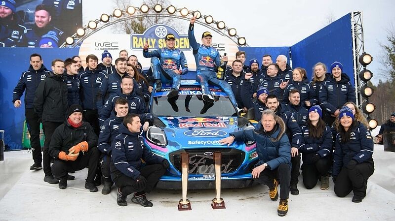 Ott Tänak und M-Sport Ford feiern sensationellen Sieg bei der WM-Rallye Schweden
